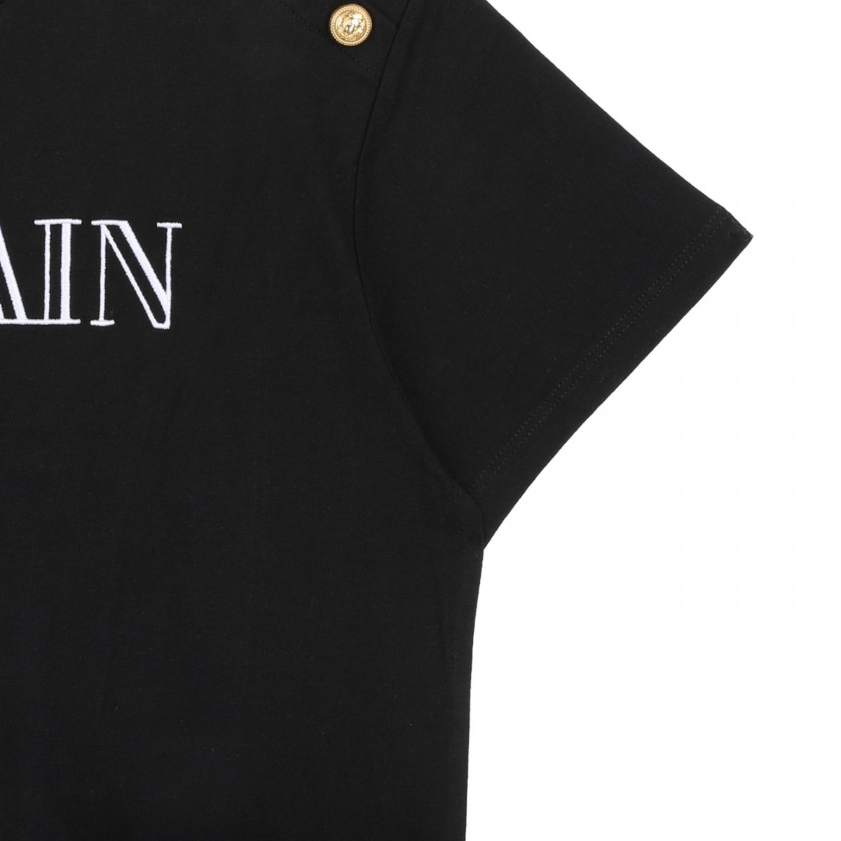 Black Logo Embroidered T-Shirt