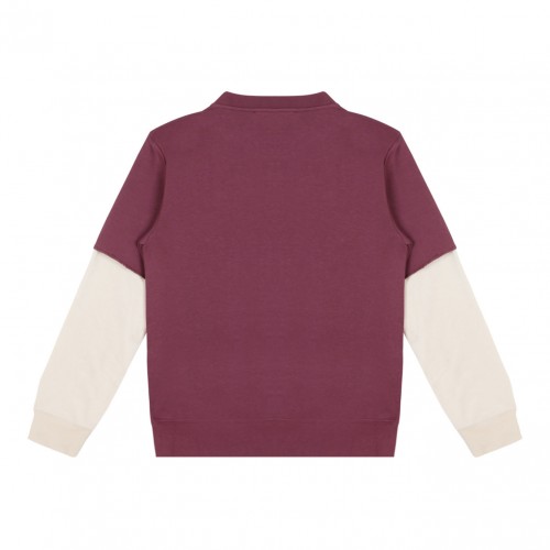 Dark Red and Cream White Sweatshirt 2