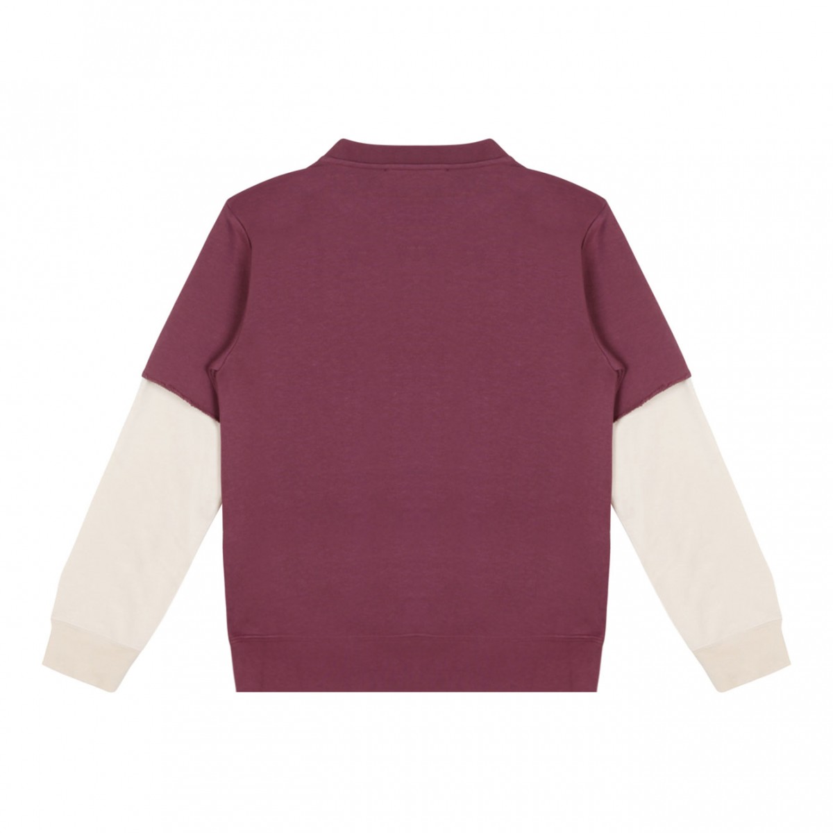 Dark Red and Cream White Sweatshirt