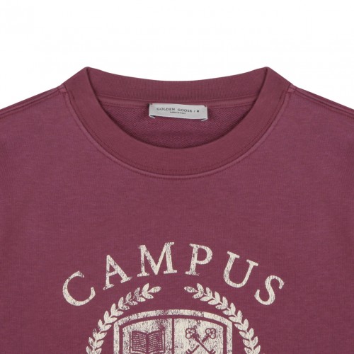 Dark Red and Cream White Sweatshirt