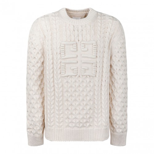 Givenchy Cream 4G Woven Knit Sweater