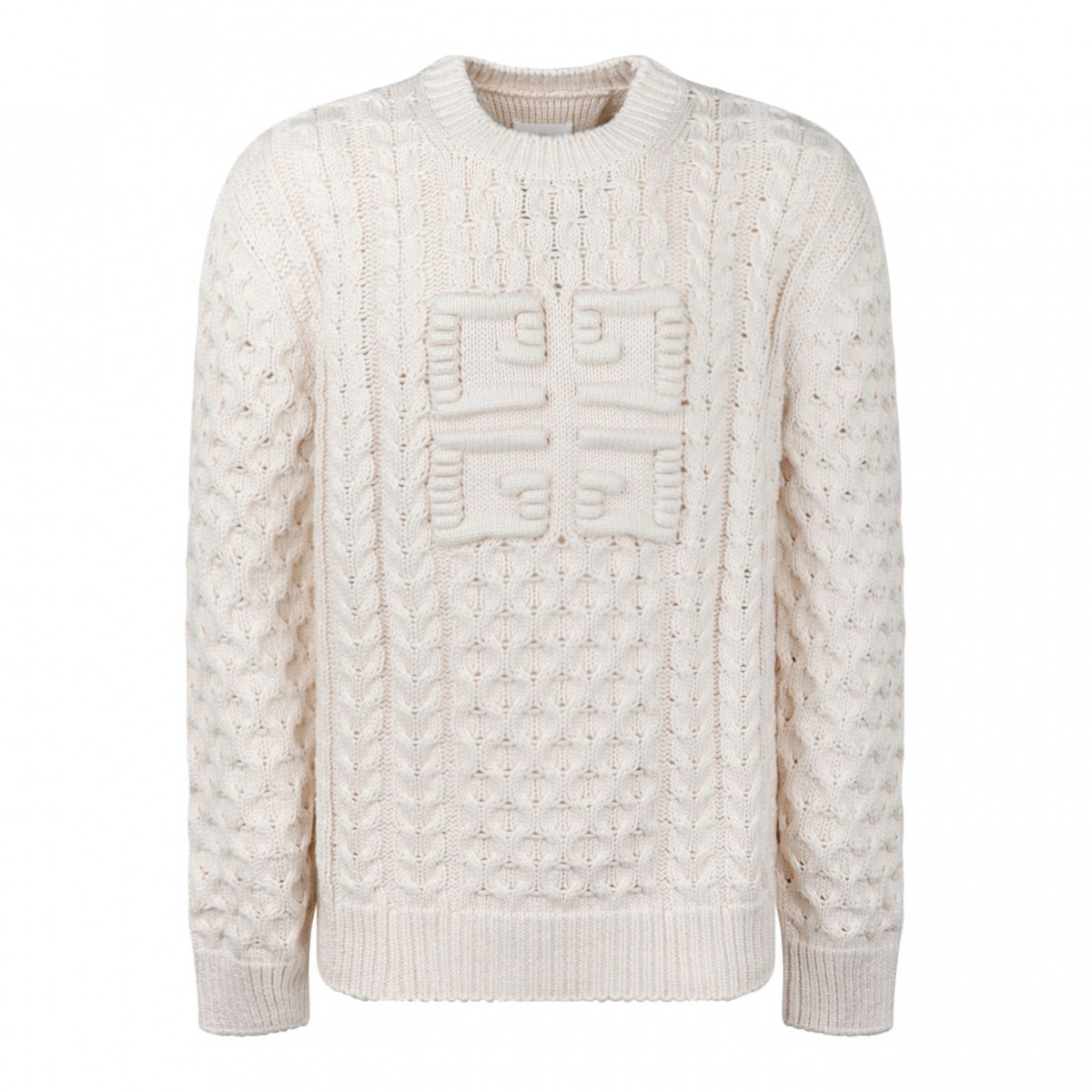 Givenchy Cream 4G Woven Knit Sweater