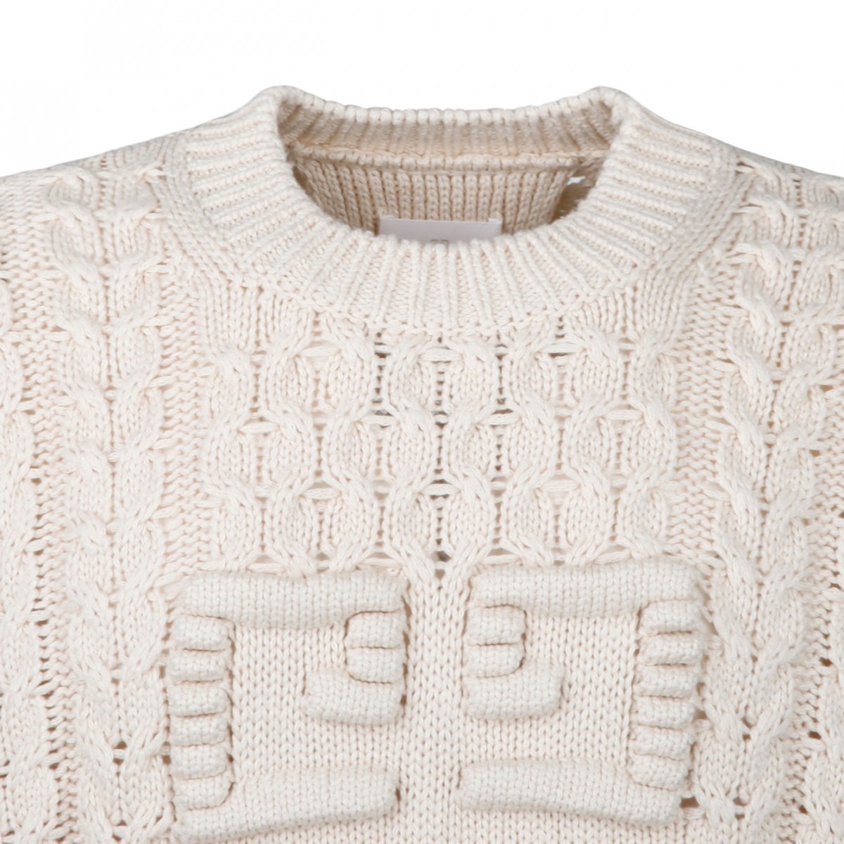 Givenchy Cream 4G Woven Knit Sweater