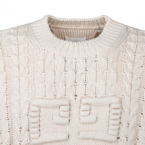 Givenchy Cream 4G Woven Knit Sweater