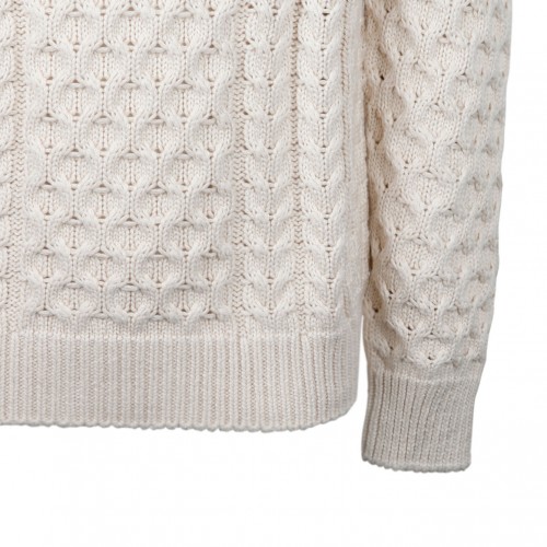Givenchy Cream 4G Woven Knit Sweater