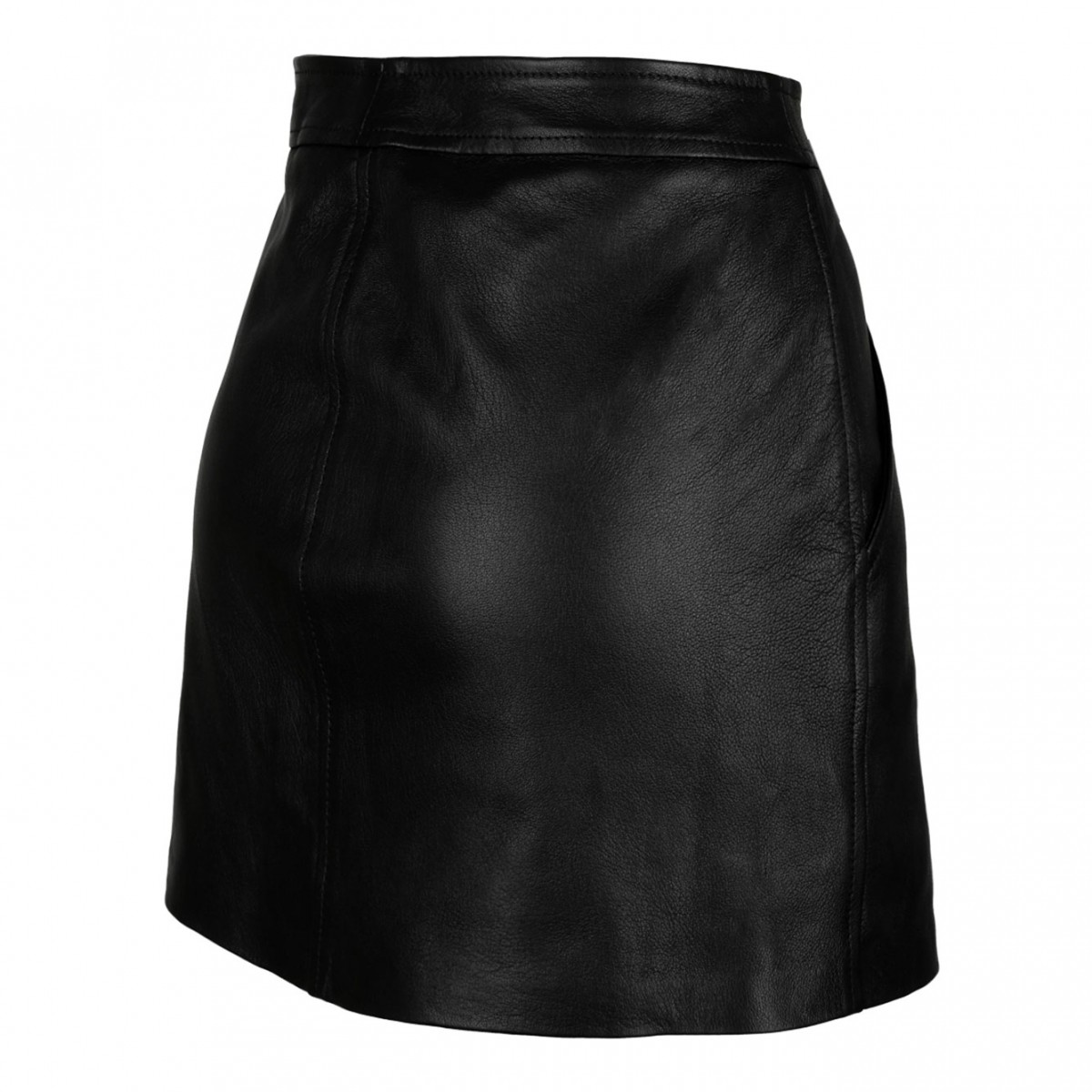 Elisabetta Franchi Black Leather Mini Skirt