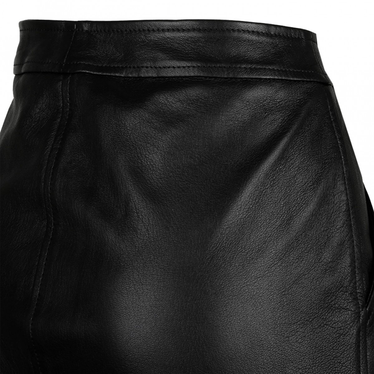 Elisabetta Franchi Black Leather Mini Skirt