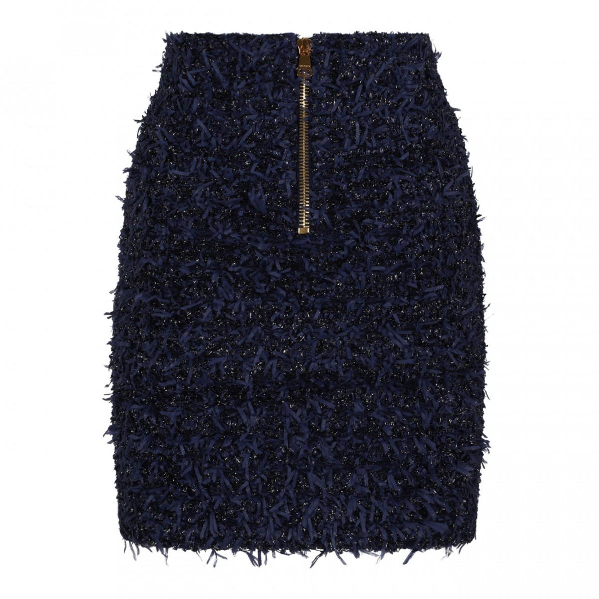 Dark Blue Tweed Mini Skirt