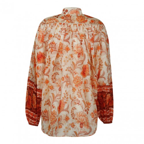 Cream and Orange Junie Billow Blouse