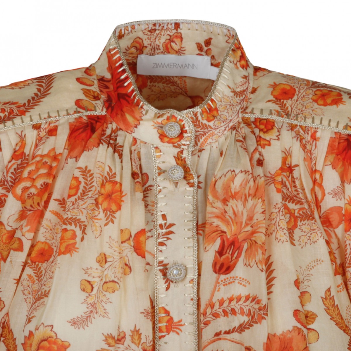 Cream and Orange Junie Billow Blouse