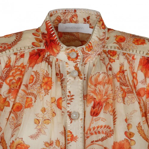 Cream and Orange Junie Billow Blouse