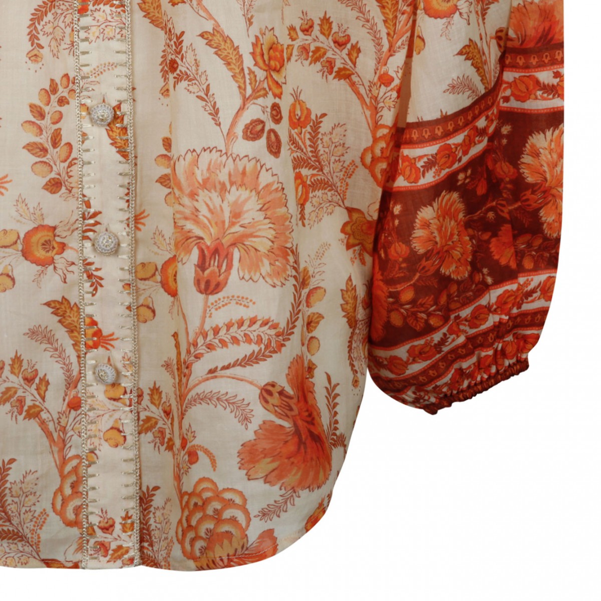 Cream and Orange Junie Billow Blouse