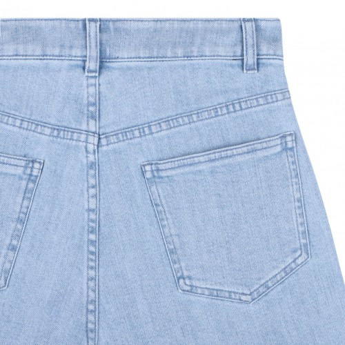 Cyan Blue Buttoned Shorts