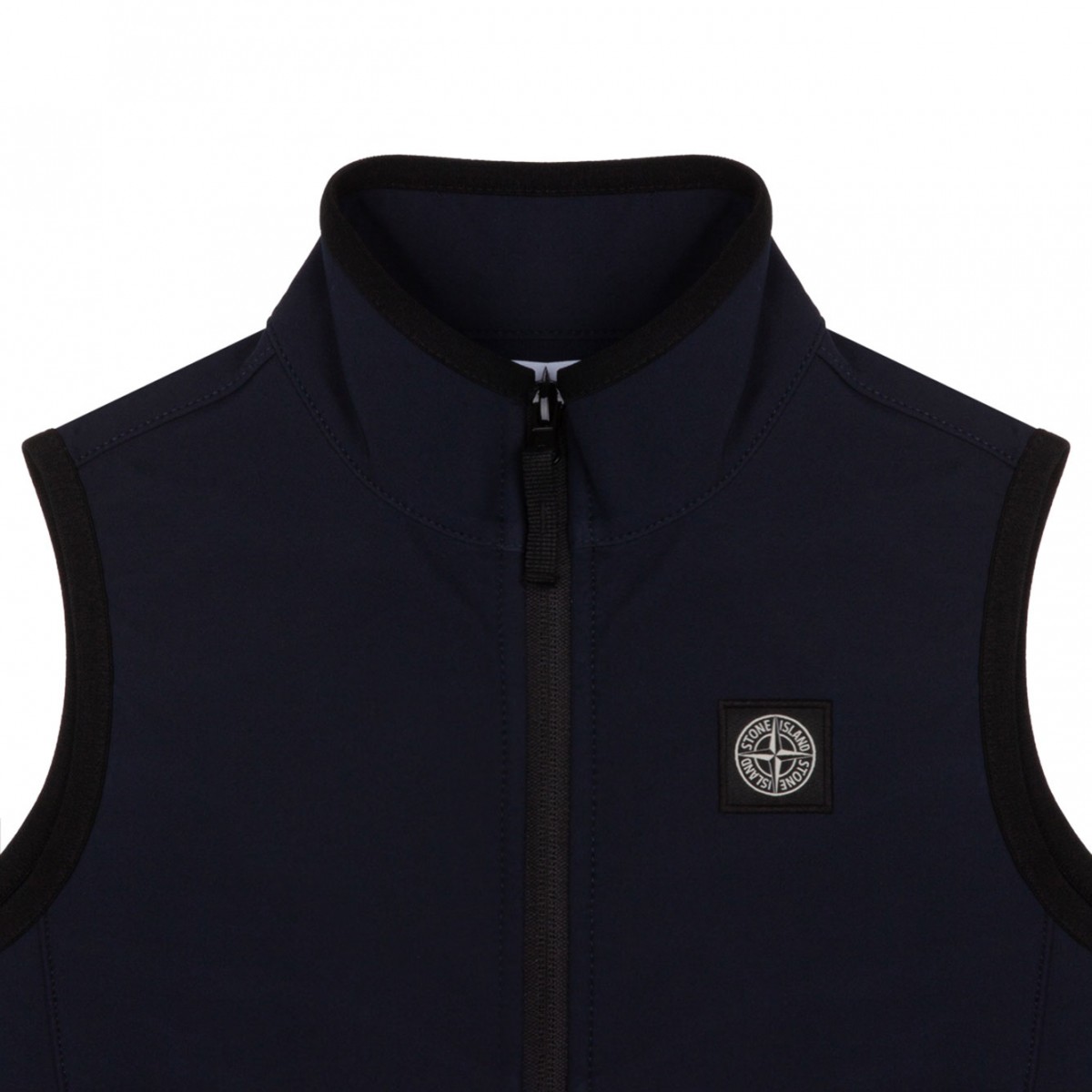 Navy Blue Logo Patch Shell Gilet