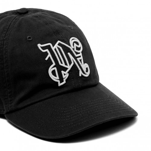 Black Embroidered Logo Cap