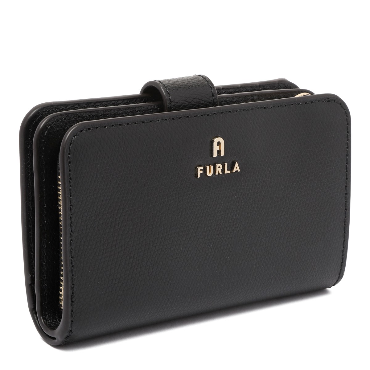 Black Camelia Compact Wallet M