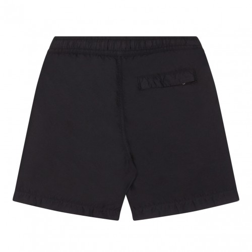 Black Compass Motif Swim Shorts