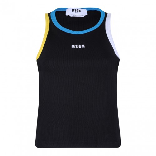 Black Contrast Trim Tank Top