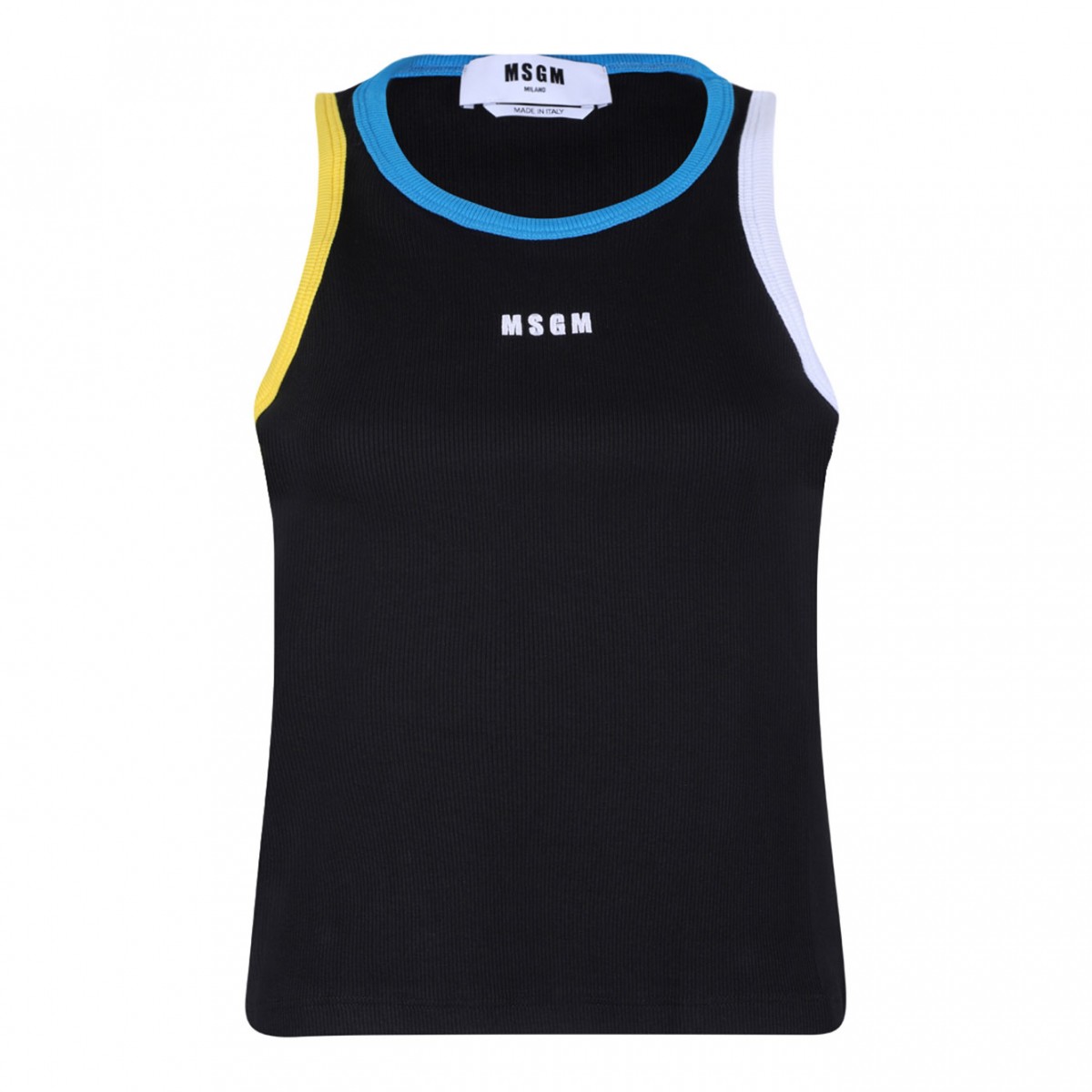 Black Contrast Trim Tank Top