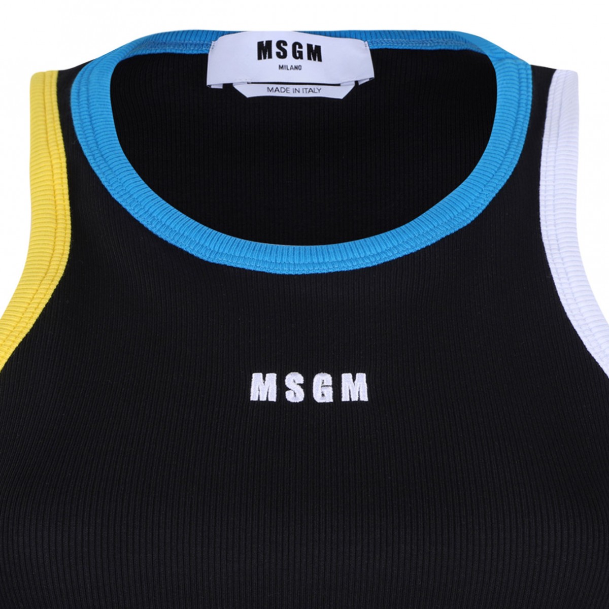 Black Contrast Trim Tank Top