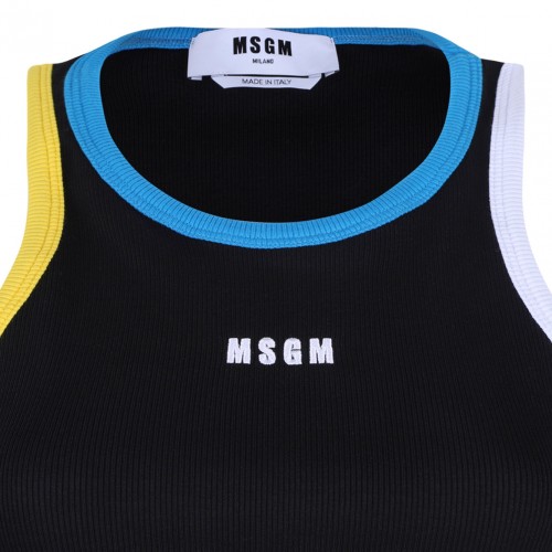 Black Contrast Trim Tank Top