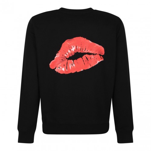 Black Kiss Print Sweatshirt 2