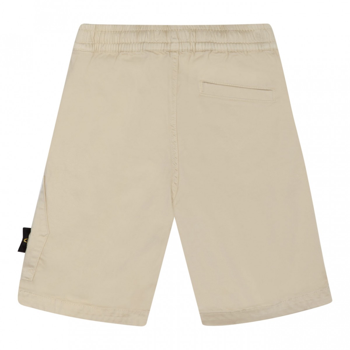 Beige Cotton Blend Cargo Style Shorts
