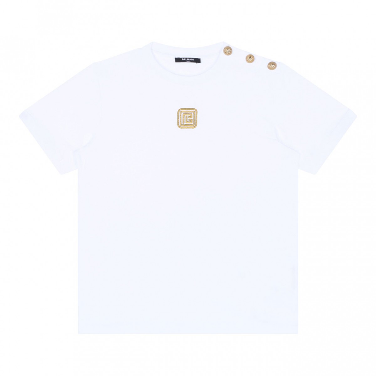 White Logo Embroidered T-Shirt