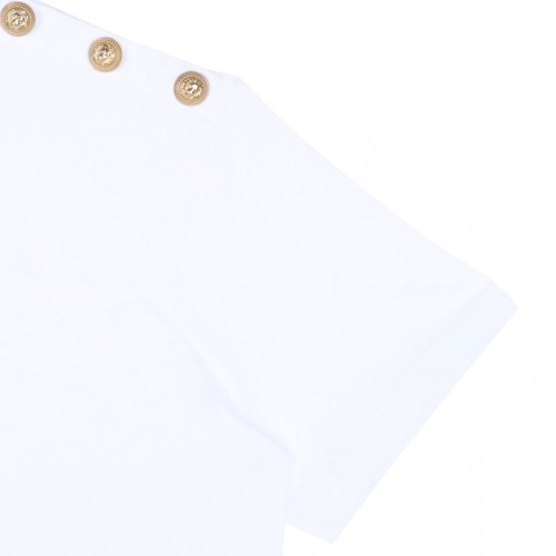 White Logo Embroidered T-Shirt