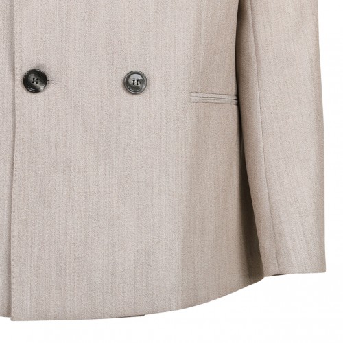 Beige Back Slit Blazer