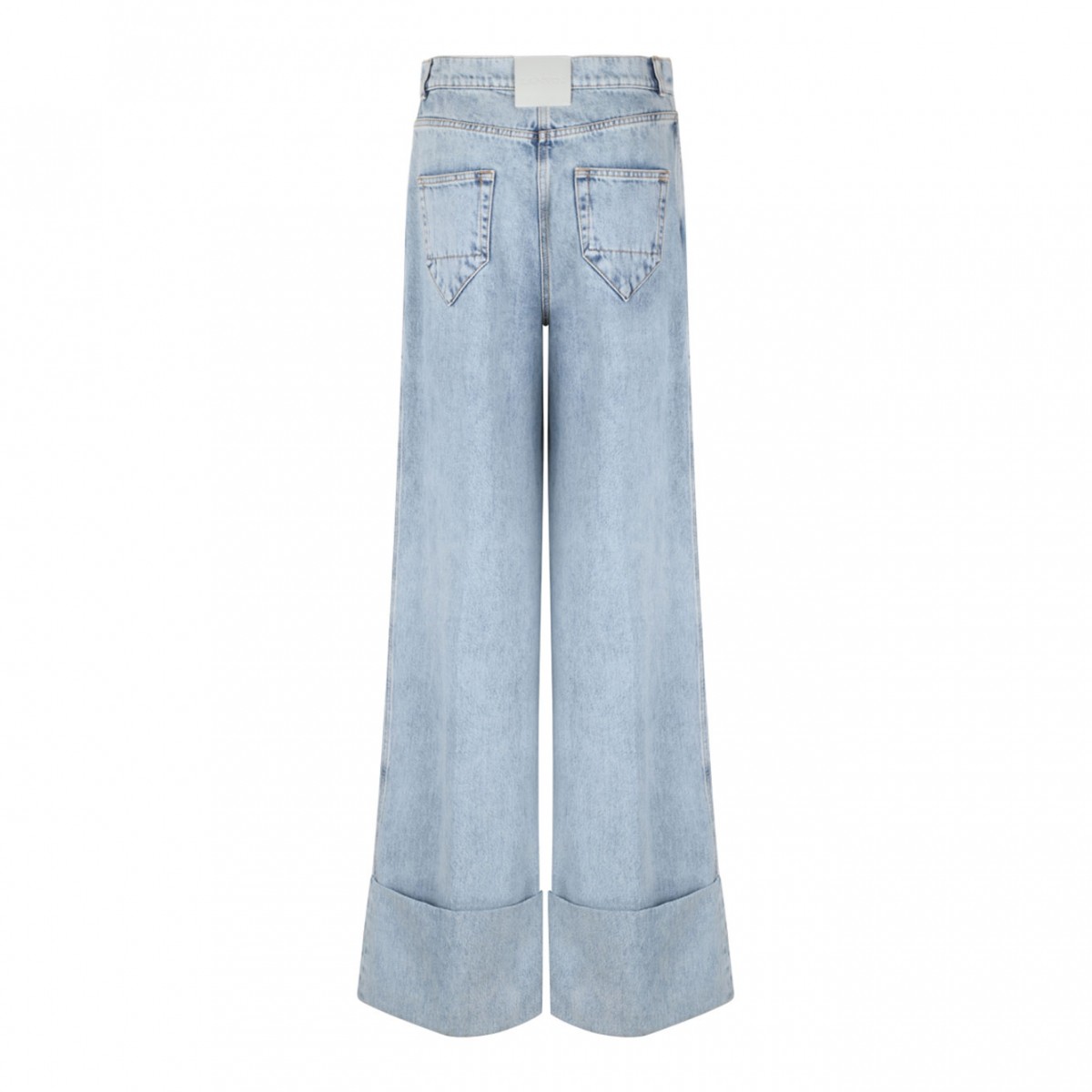 Cyan Blue Wide Leg Jeans