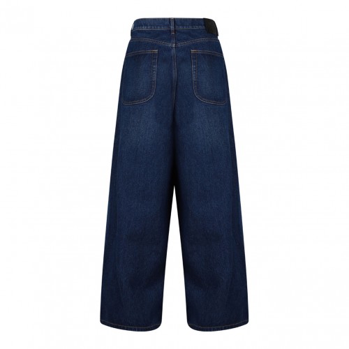 Blue Logo Embroidered Jeans