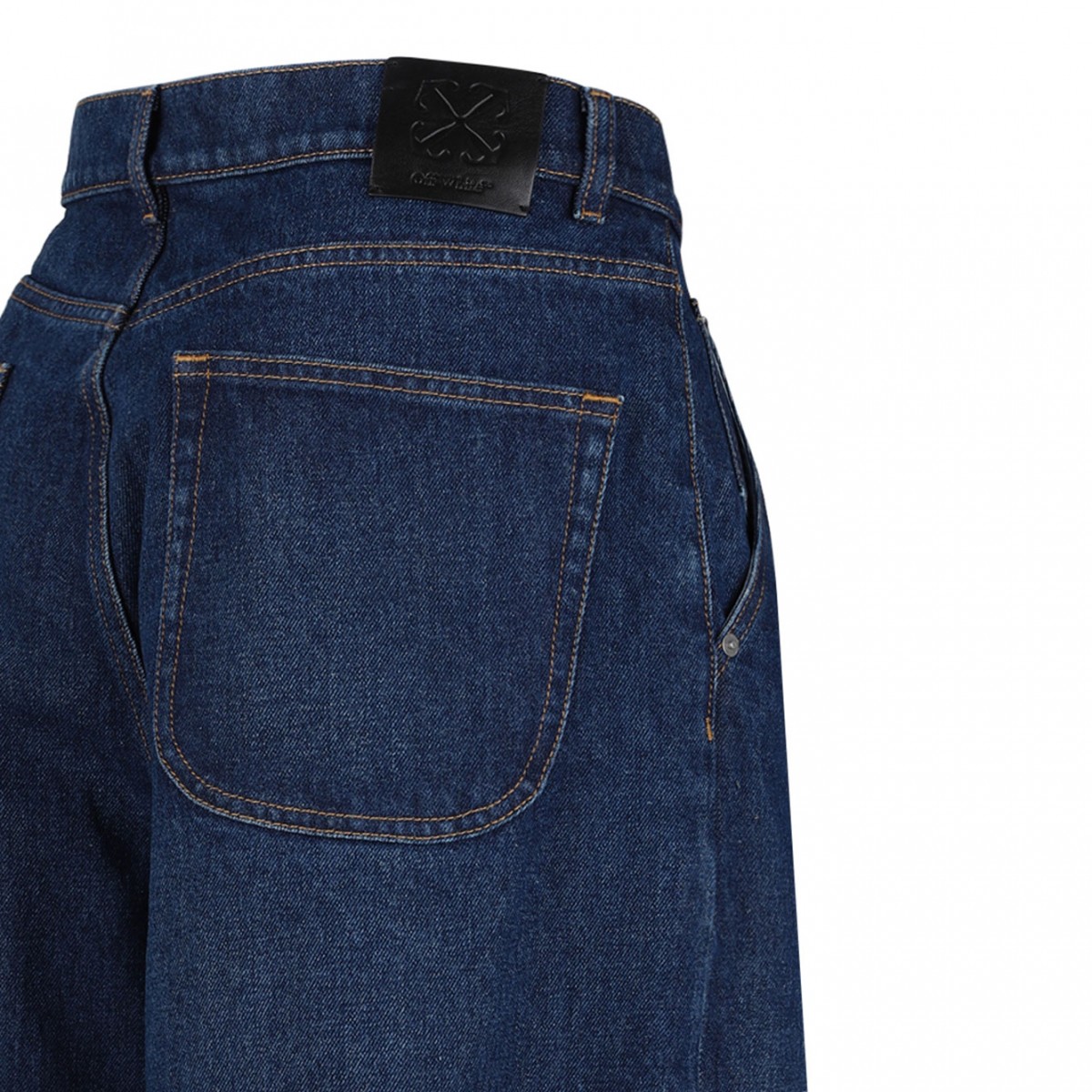 Blue Logo Embroidered Jeans