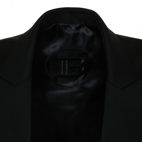 Balmain Black Double-Breasted Wool Blazer.  2