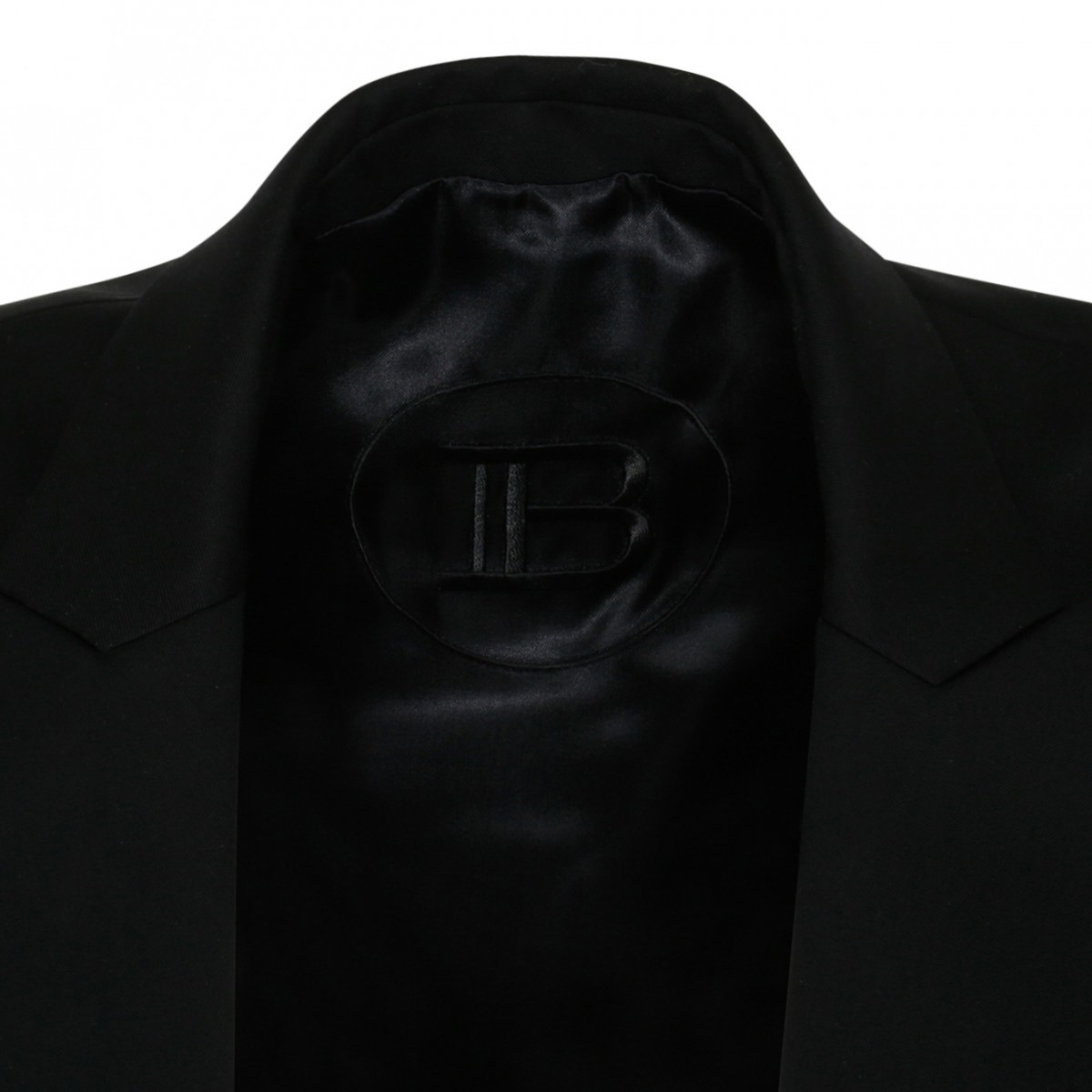 Balmain Black Double-Breasted Wool Blazer. 