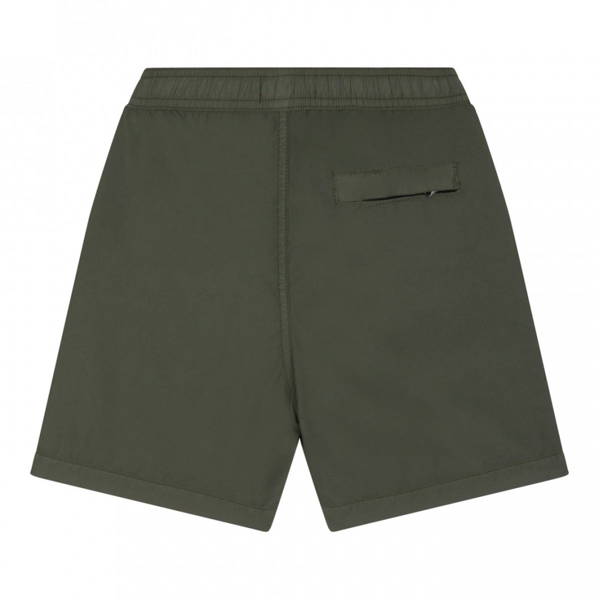 Olive Green Compass Motif Swim Shorts