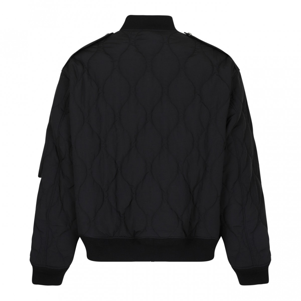 Black Quilted Bomber Jacket