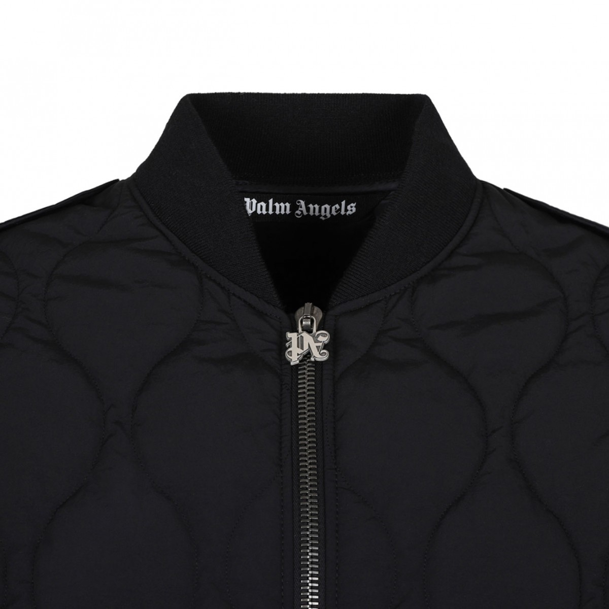 Black Quilted Bomber Jacket