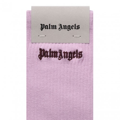 Pink Logo Embroidered Socks