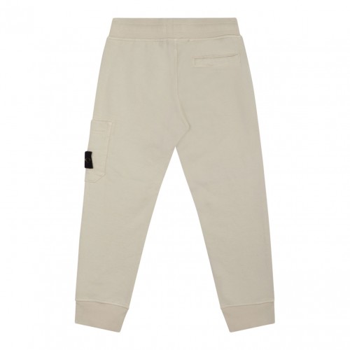 Beige Logo Patch Trousers