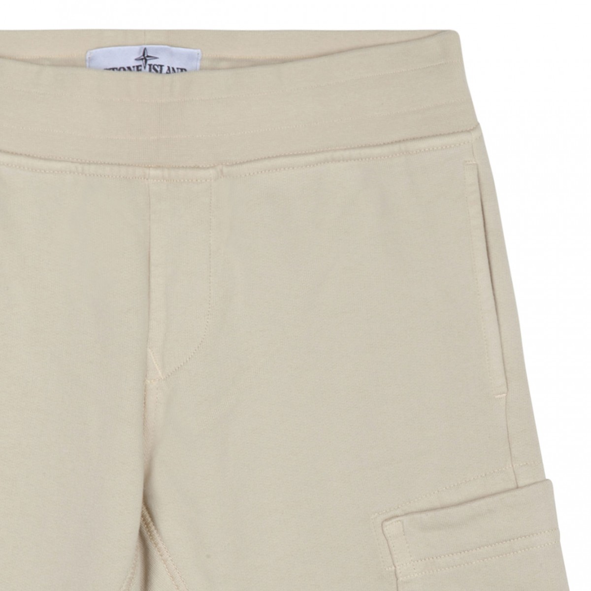 Beige Logo Patch Trousers