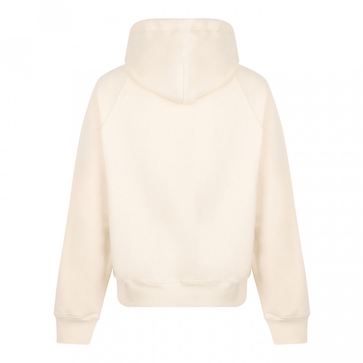 White Cream Logo Print Hoodie