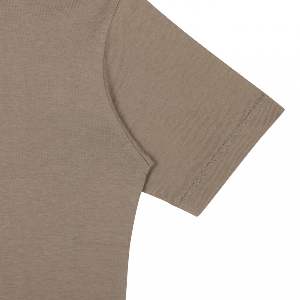 Beige Logo Print T-Shirt