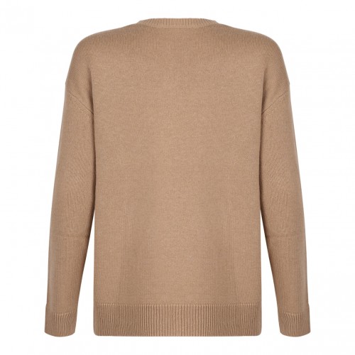 Camel Brown Logo Sequins Pullover
