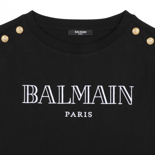 Black Logo Embroidered T-Shirt