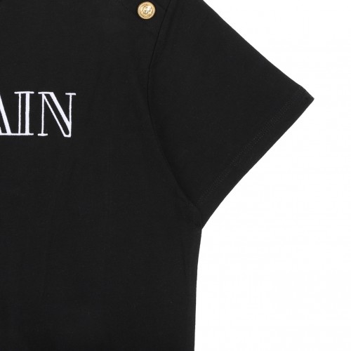 Black Logo Embroidered T-Shirt