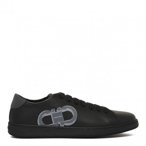 Black Double Gancini Sneakers