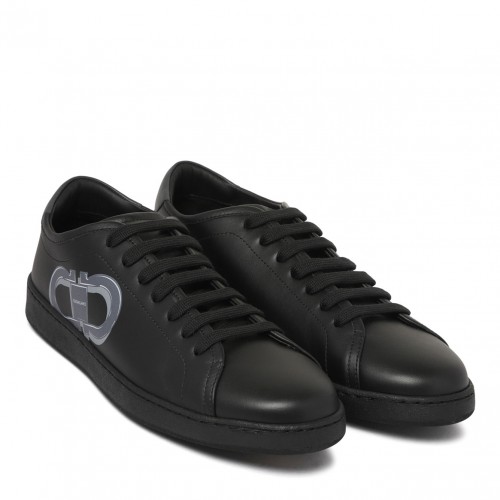 Black Double Gancini Sneakers