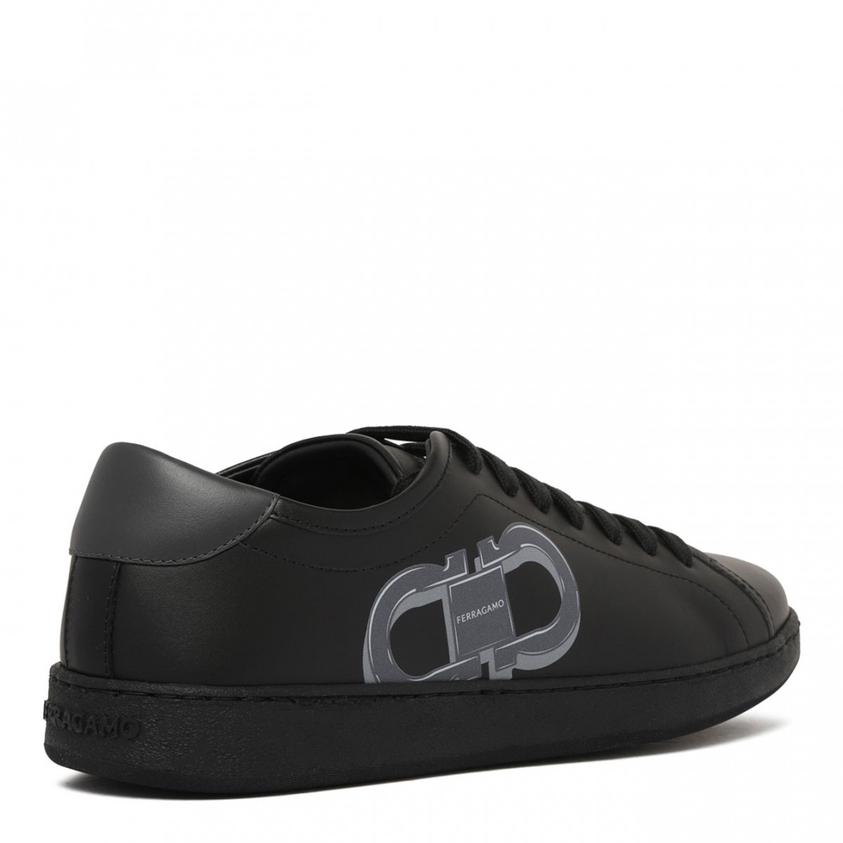 Black Double Gancini Sneakers