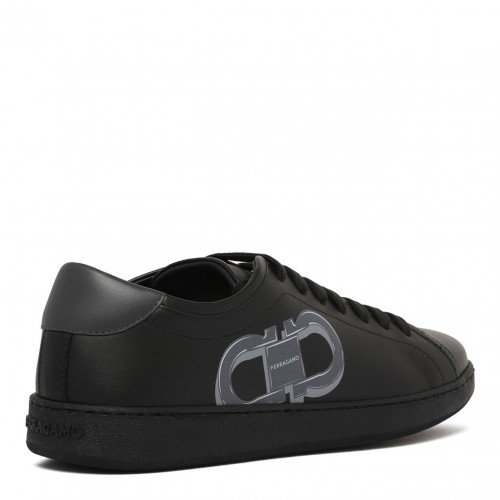 Black Double Gancini Sneakers
